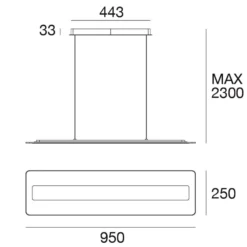 LED-Hängeleuchte Antille, Glas, rechteckig, weiß