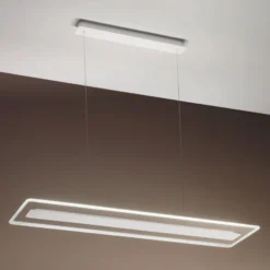 LED-Hängeleuchte Antille, Glas, rechteckig, weiß