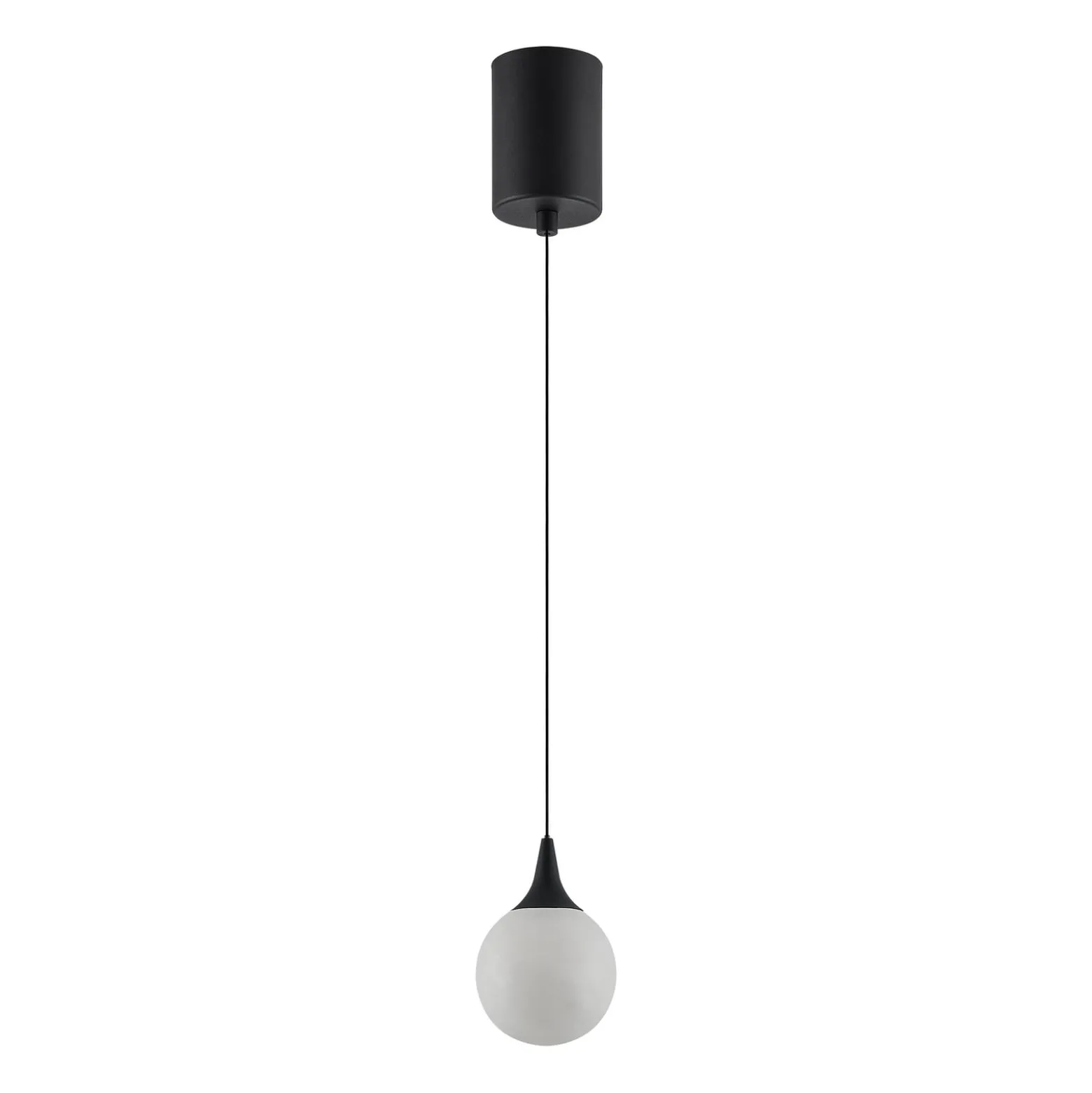 LED-Hängeleuchte ARE, schwarz, Alabaster, Ø 10 cm, CCT, DALI