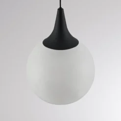 LED-Hängeleuchte ARE, schwarz, Alabaster, Ø 10 cm, CCT, DALI