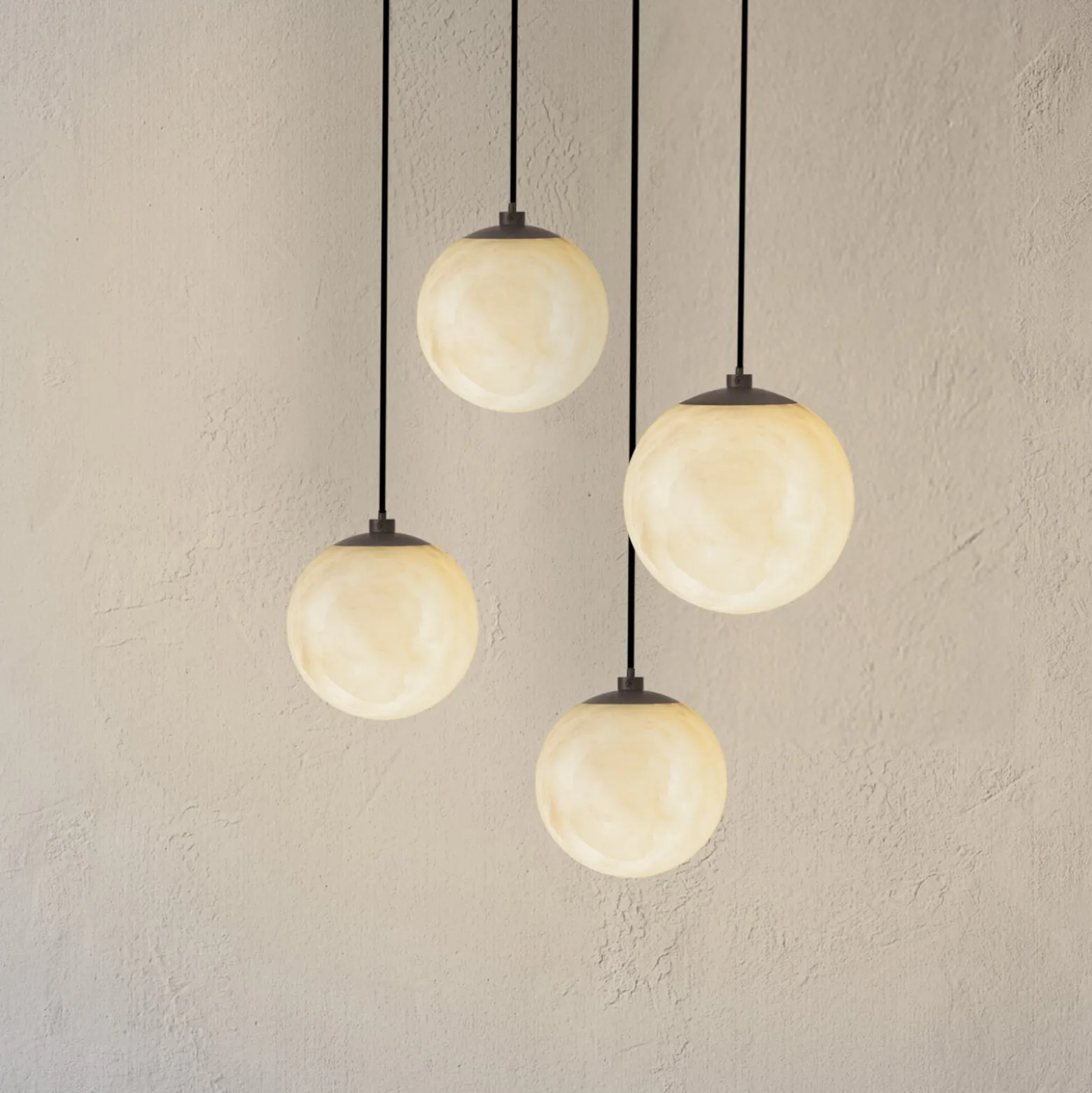 LED-Hängeleuchte ARE, schwarz, Alabaster, Ø 10 cm, CCT, DALI