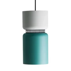 LED-Hängeleuchte Aspen S weiß-türkis 17cm kurz