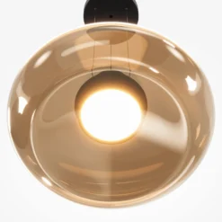 LED-Hängeleuchte Bassa, olivgrün, Ø 45 cm, Glas, dimmbar