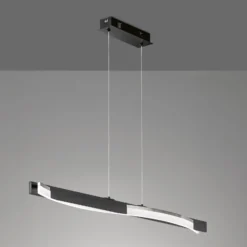 LED-Hängeleuchte Bridge, schwarz/nickelfarben, Länge 95 cm