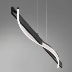 LED-Hängeleuchte Bridge, schwarz/nickelfarben, Länge 95 cm