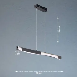 LED-Hängeleuchte Bridge, schwarz/nickelfarben, Länge 95 cm