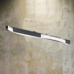 LED-Hängeleuchte Bridge, schwarz/nickelfarben, Länge 95 cm