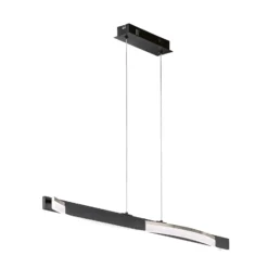 LED-Hängeleuchte Bridge, schwarz/nickelfarben, Länge 95 cm