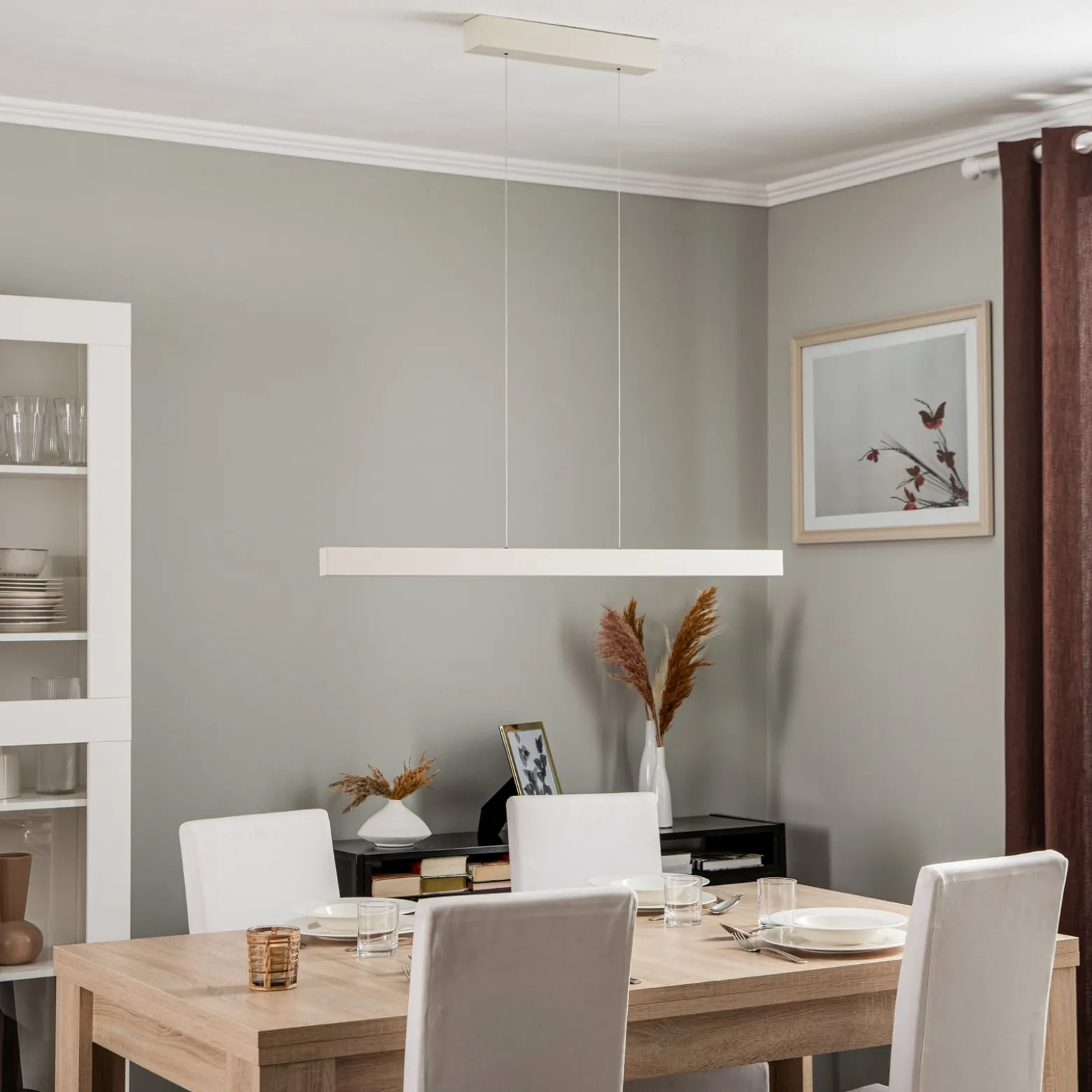 LED-Hängeleuchte Broll, cremeweiß