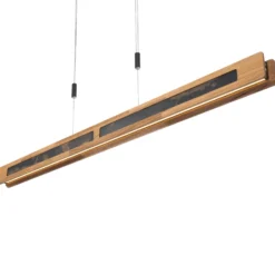 LED-Hängeleuchte Chile S, eiche/buntschiefer, Länge 114 cm