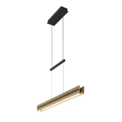 LED-Hängeleuchte Chile S, eiche/granit, Länge 116 cm