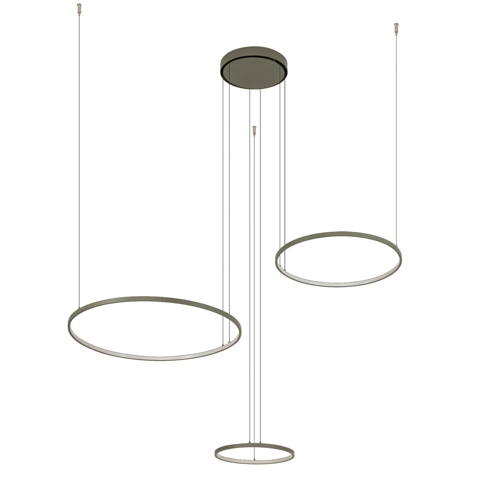 LED-Hängeleuchte CIRCOLO, olivgrün, Ø 30/45/60 cm, 3-flammig