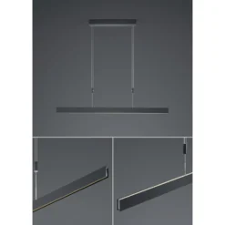 LED-Hängeleuchte Delta, 100 cm, schwarz