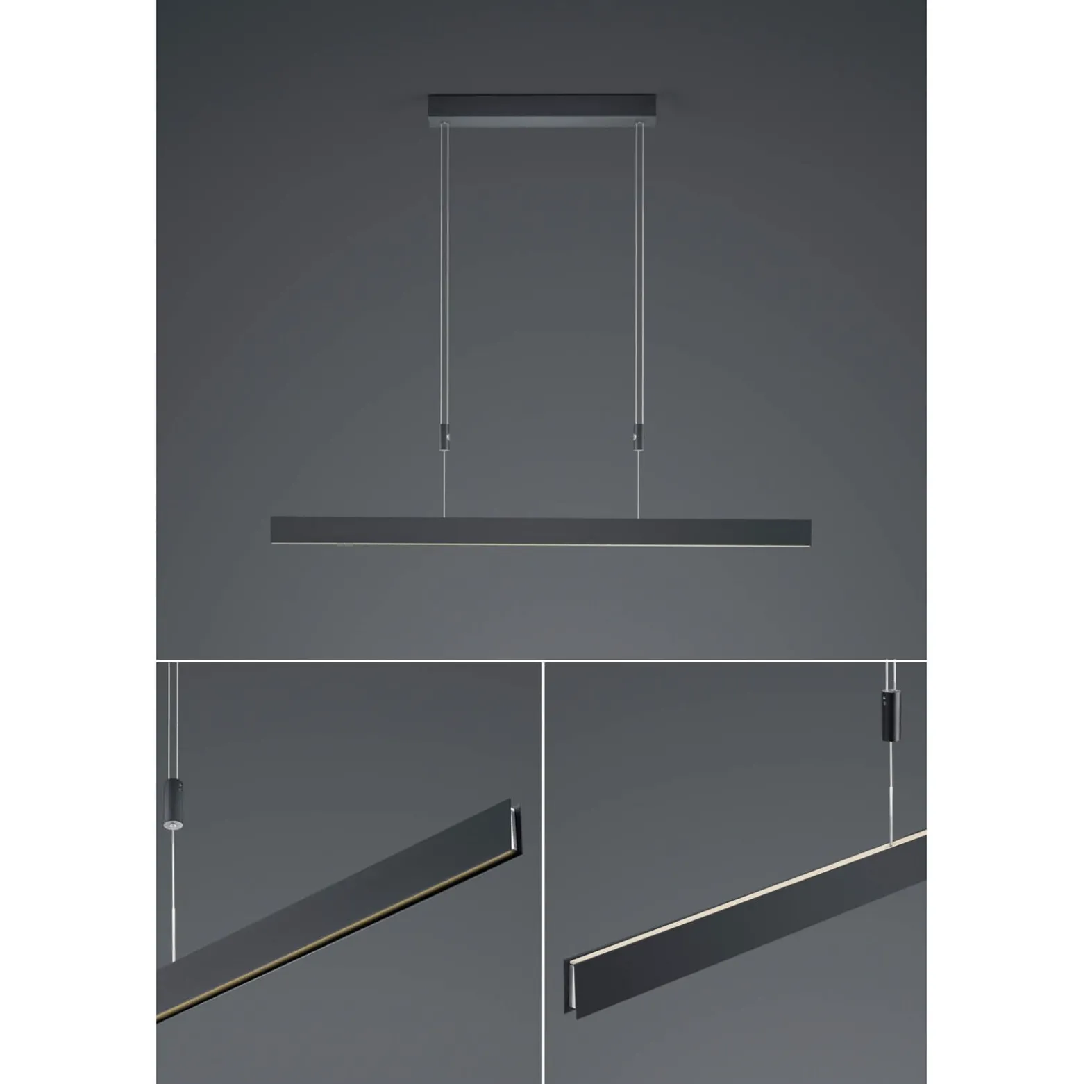 LED-Hängeleuchte Delta, 100 cm, schwarz