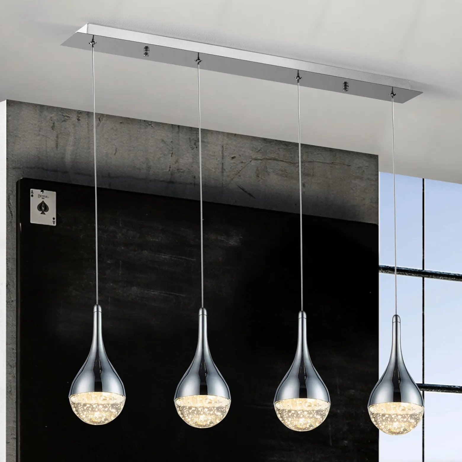 LED-Hängeleuchte Elie, vierflammig