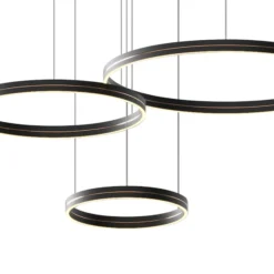 LED-Hängeleuchte Gravity, 3-fl., Metall, schwarz, 4.000 K