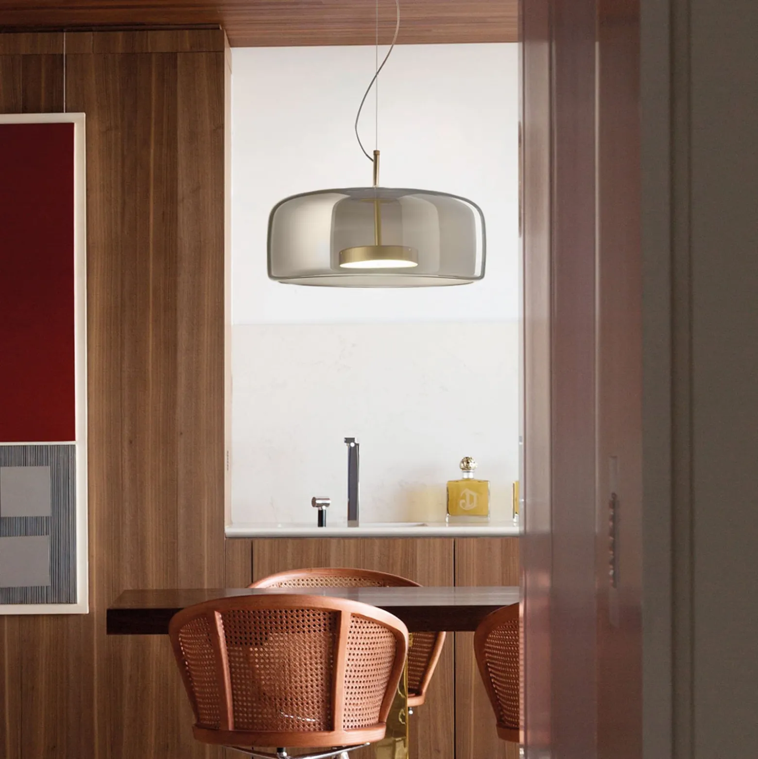 LED-Hängeleuchte Jube SP 1 G, grau, 3.000 K, DIM2