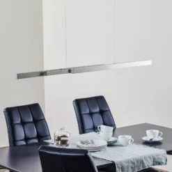 LED-Hängeleuchte Lara, 134 cm, ausziehbar, nickel