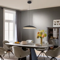 LED-Hängeleuchte LENTE, schwarz, Ø 50 cm, Metall, switchdim