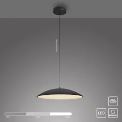 LED-Hängeleuchte LENTE, schwarz, Ø 50 cm, Metall, switchdim