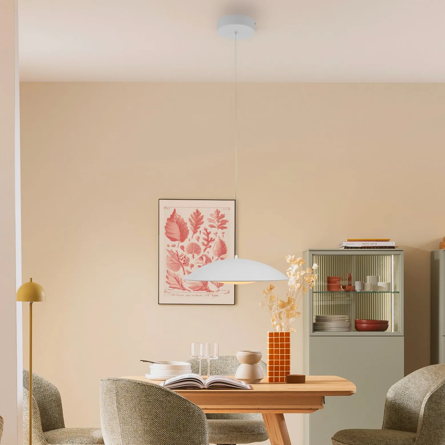 LED-Hängeleuchte LENTE, weiß, Ø 40 cm, Metall, switchdim