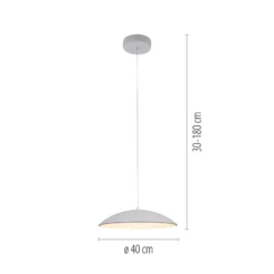 LED-Hängeleuchte LENTE, weiß, Ø 40 cm, Metall, switchdim