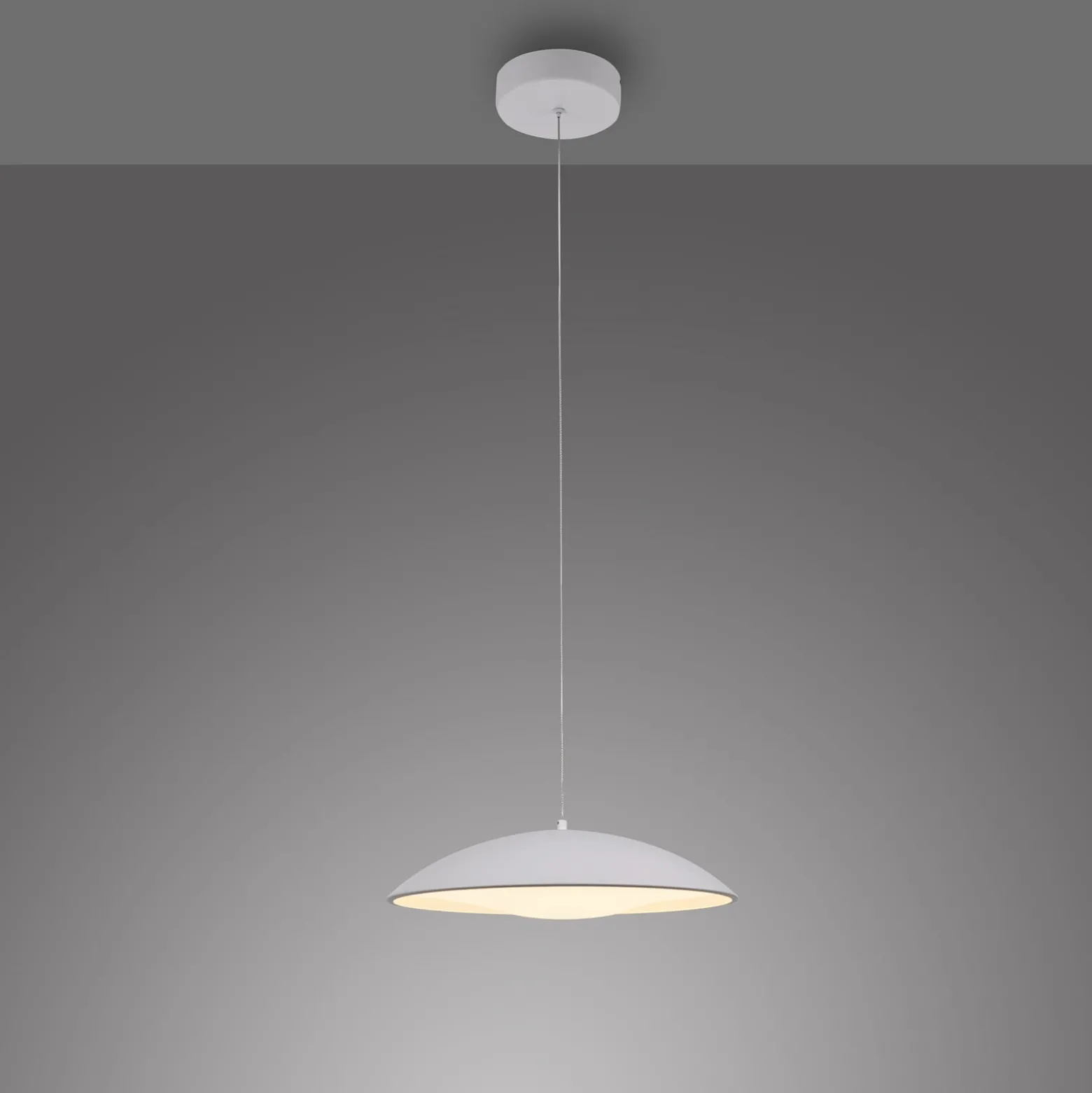 LED-Hängeleuchte LENTE, weiß, Ø 40 cm, Metall, switchdim