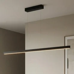 LED-Hängeleuchte Linda-132, schwarz, CCT, Gestensteuerung