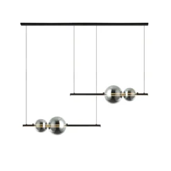 LED-Hängeleuchte 22234 Länge 105cm schwarz/rauch