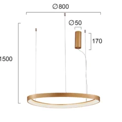 LED-Hängeleuchte Loop, gold, Ø 80 cm