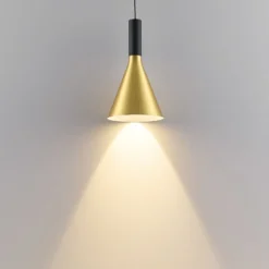 LED-Hängeleuchte LORA I, messing, Ø 15 cm, dimmbar, 40°, CCT