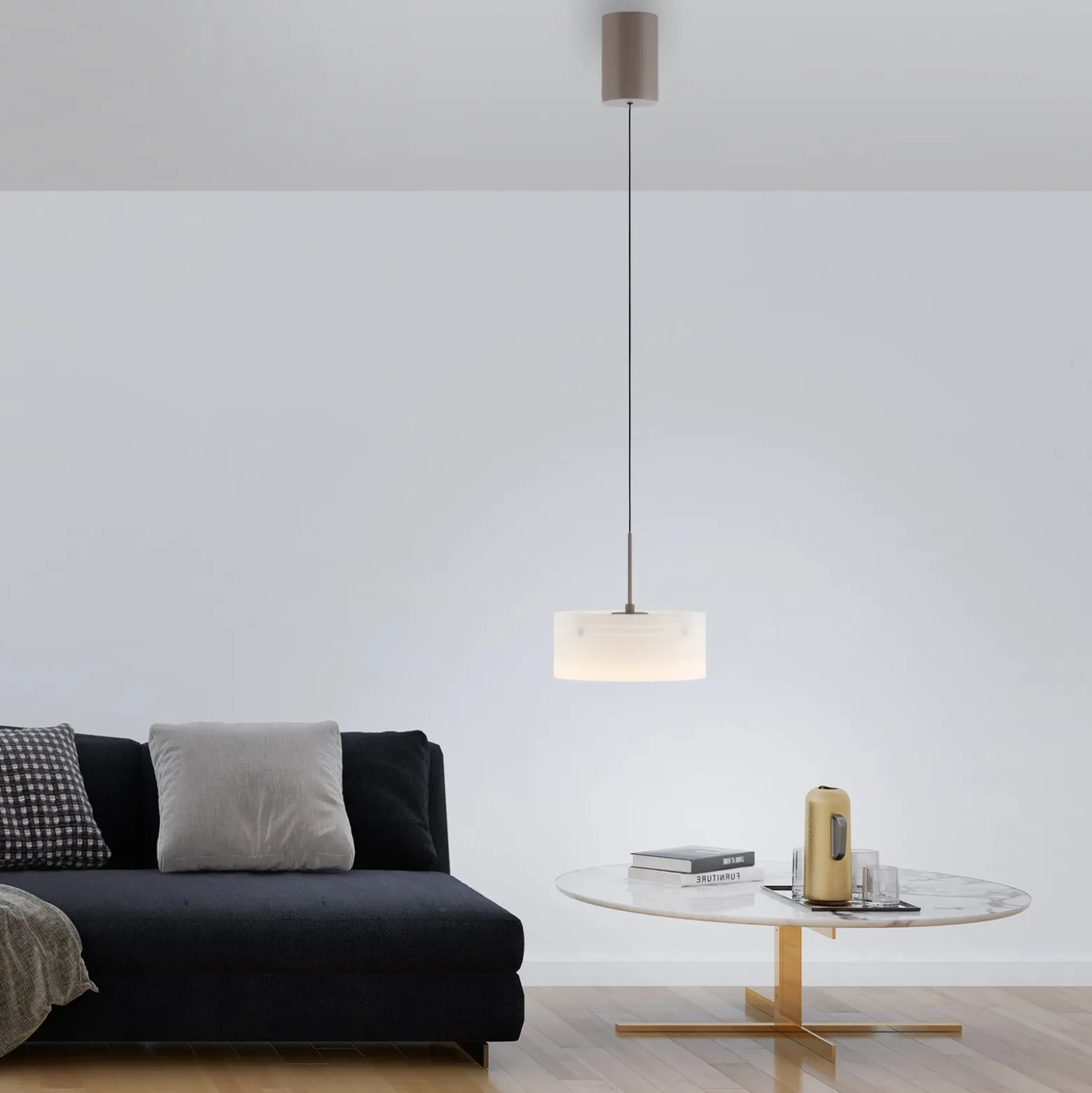 LED-Hängeleuchte MARIKA, beige/weiß, Ø 20 cm, Glas, dimmbar