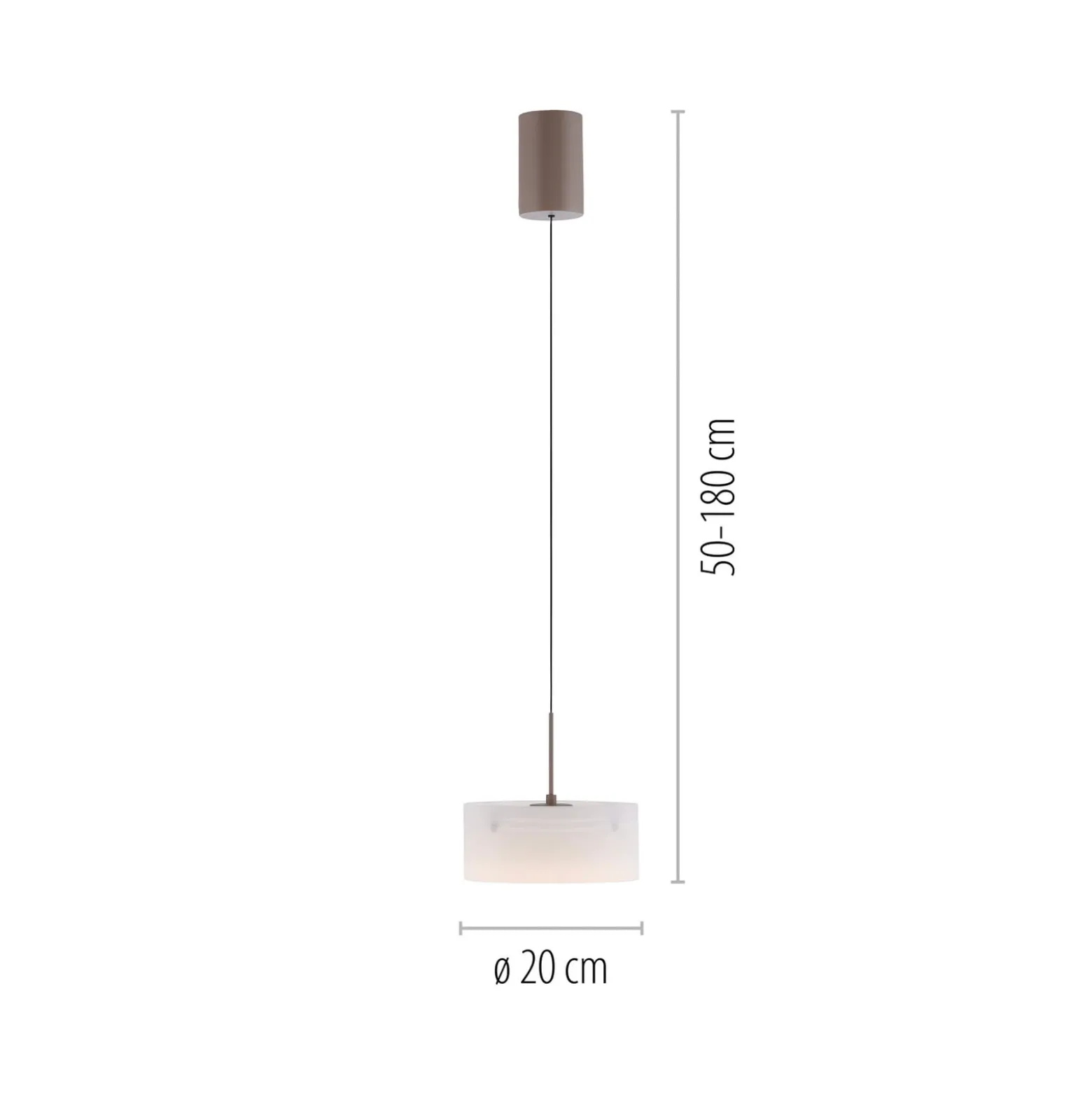LED-Hängeleuchte MARIKA, beige/weiß, Ø 20 cm, Glas, dimmbar