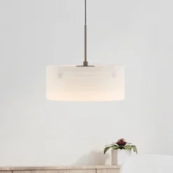 LED-Hängeleuchte MARIKA, beige/weiß, Ø 20 cm, Glas, dimmbar