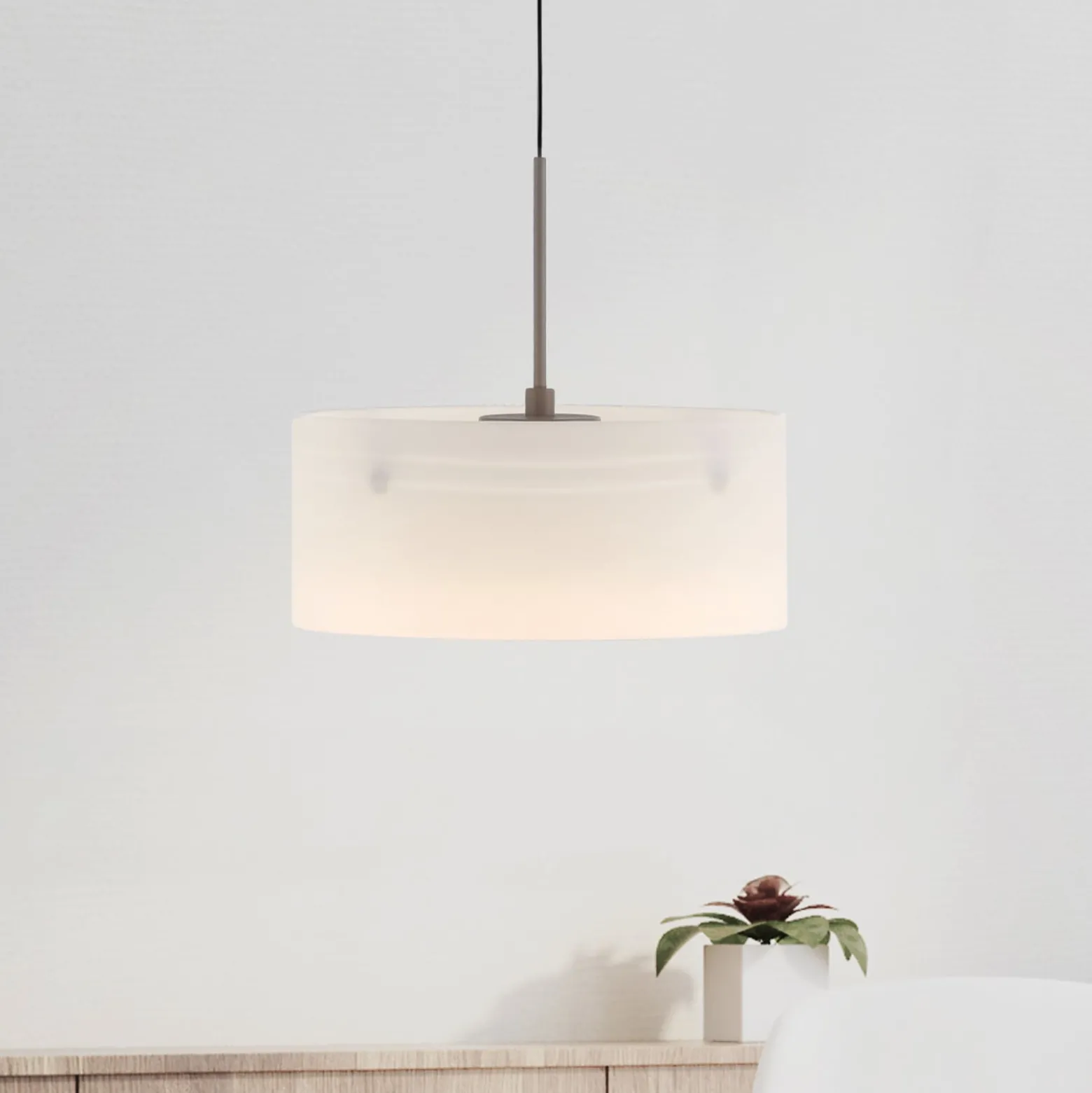 LED-Hängeleuchte MARIKA, beige/weiß, Ø 20 cm, Glas, dimmbar