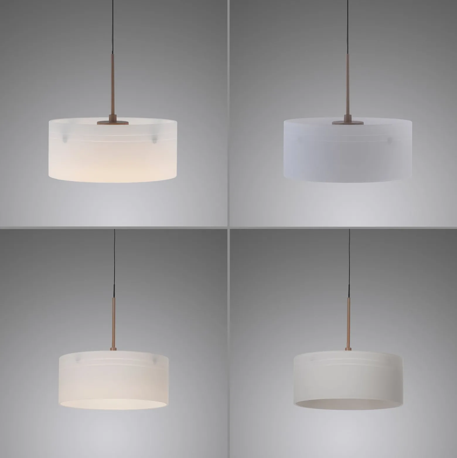 LED-Hängeleuchte MARIKA, beige/weiß, Ø 20 cm, Glas, dimmbar