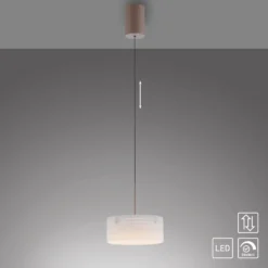 LED-Hängeleuchte MARIKA, beige/weiß, Ø 20 cm, Glas, dimmbar