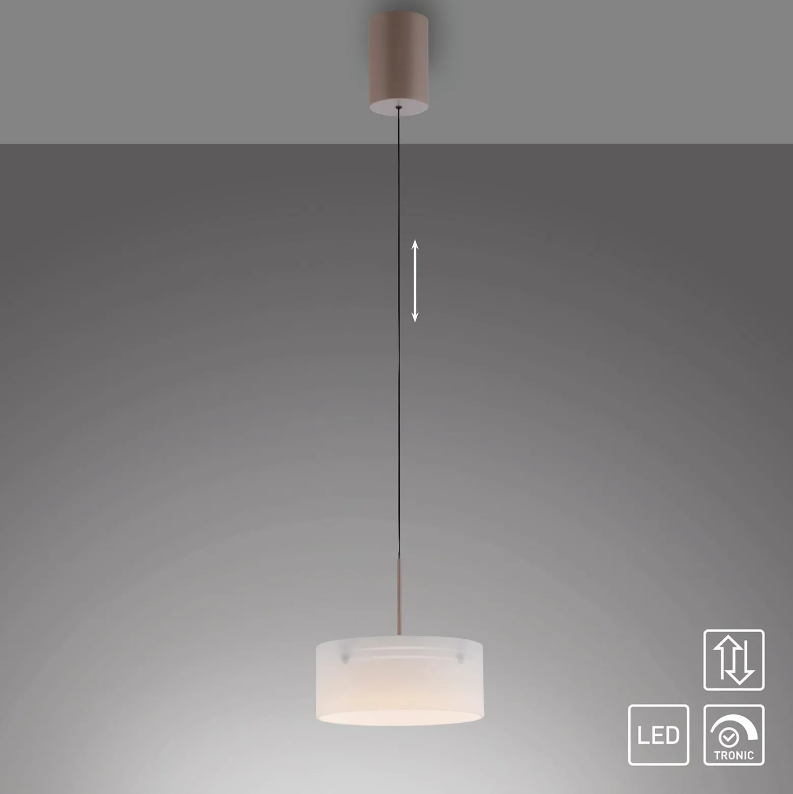LED-Hängeleuchte MARIKA, beige/weiß, Ø 20 cm, Glas, dimmbar