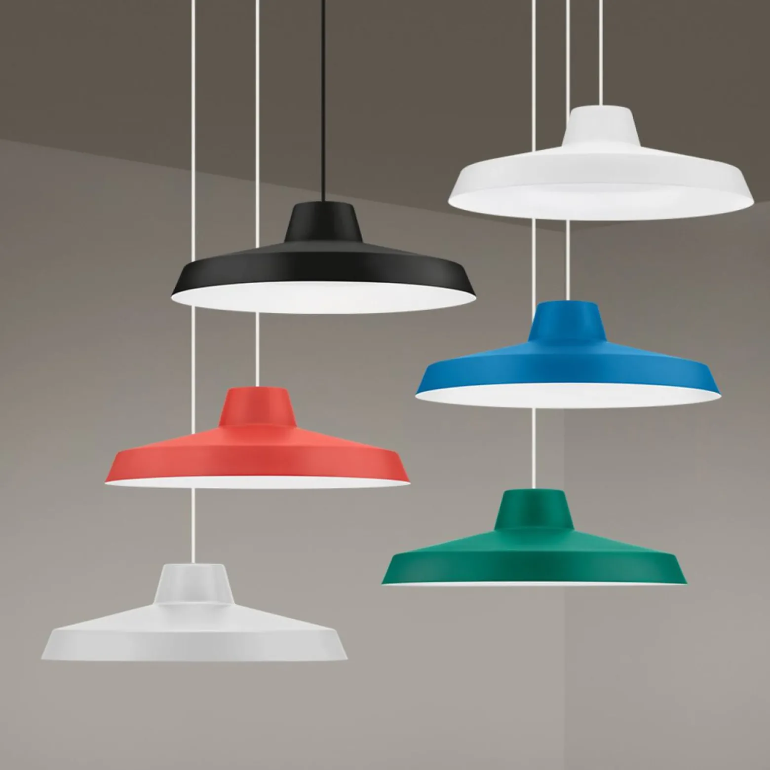 LED-Hängeleuchte Miguel, grau, Aluminium, 2.700 K