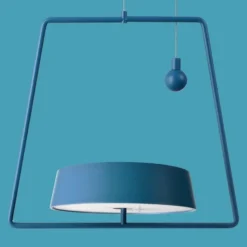LED-Hängeleuchte Miram mit Akku, dimmbar, blau
