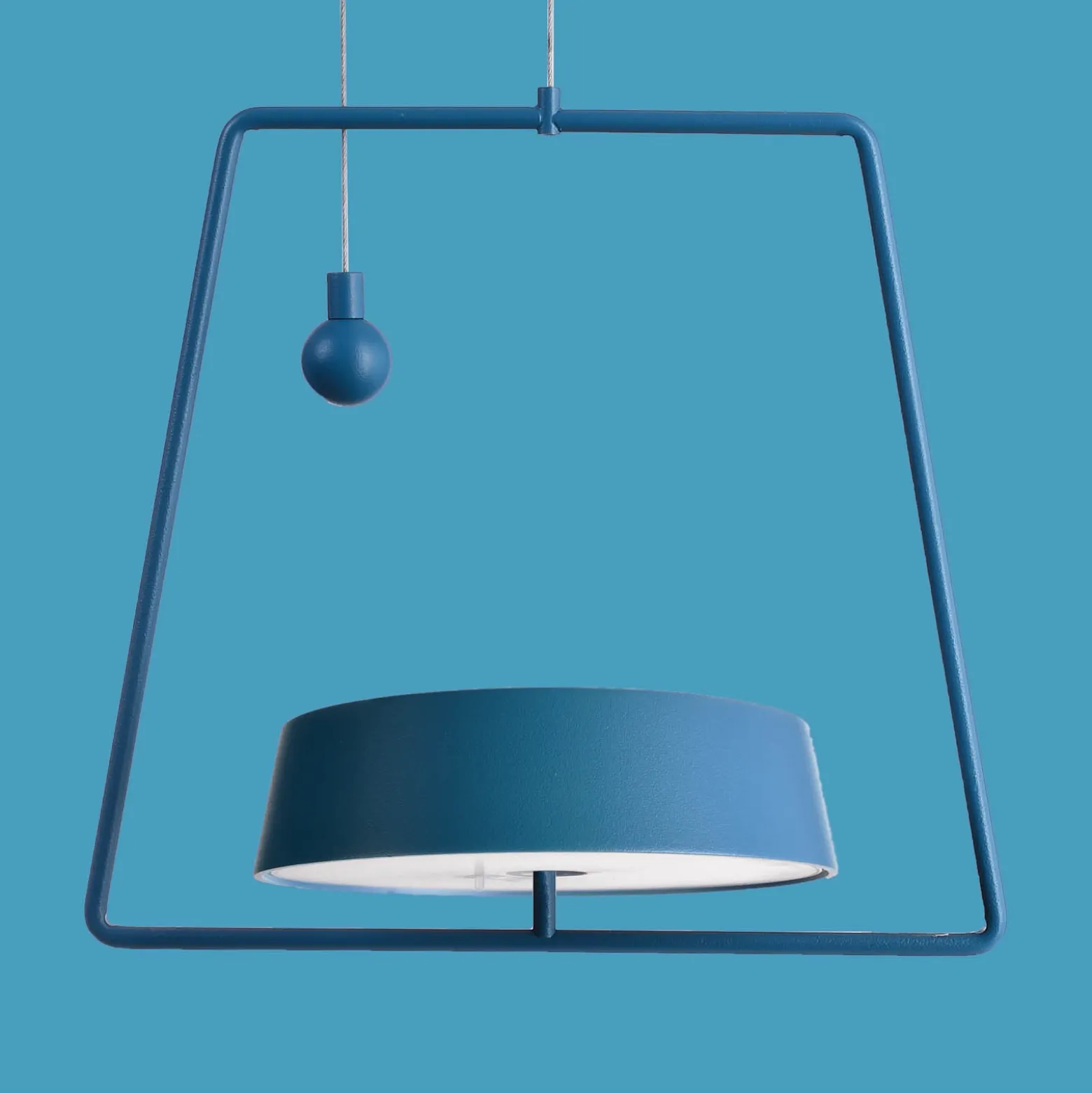 LED-Hängeleuchte Miram mit Akku, dimmbar, blau