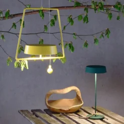 LED-Hängeleuchte Miram mit Akku, dimmbar, gelb