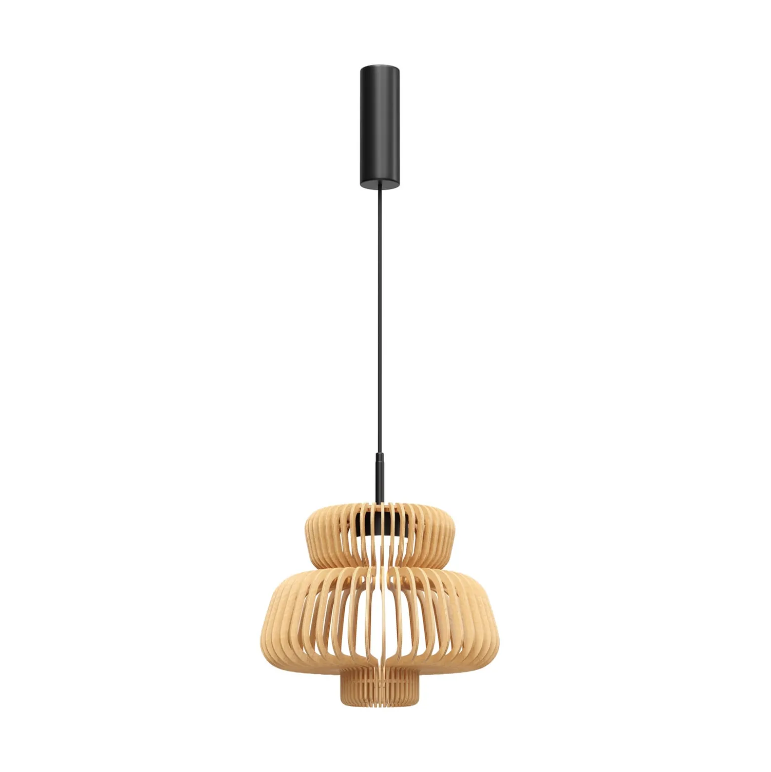 LED-Hängeleuchte Namiki, Ø 35 cm, Holz, CCT, 14 W