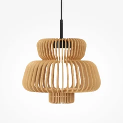 LED-Hängeleuchte Namiki, Ø 35 cm, Holz, CCT, 14 W