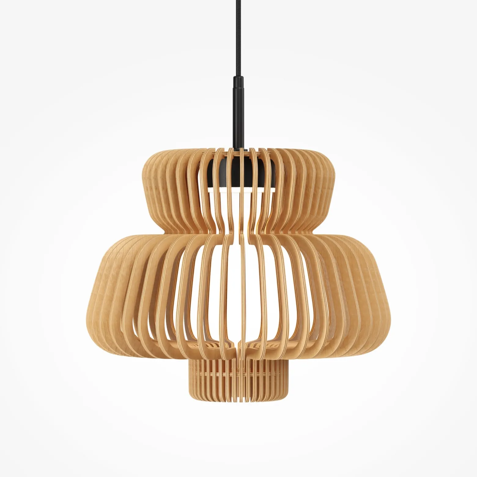 LED-Hängeleuchte Namiki, Ø 35 cm, Holz, CCT, 14 W