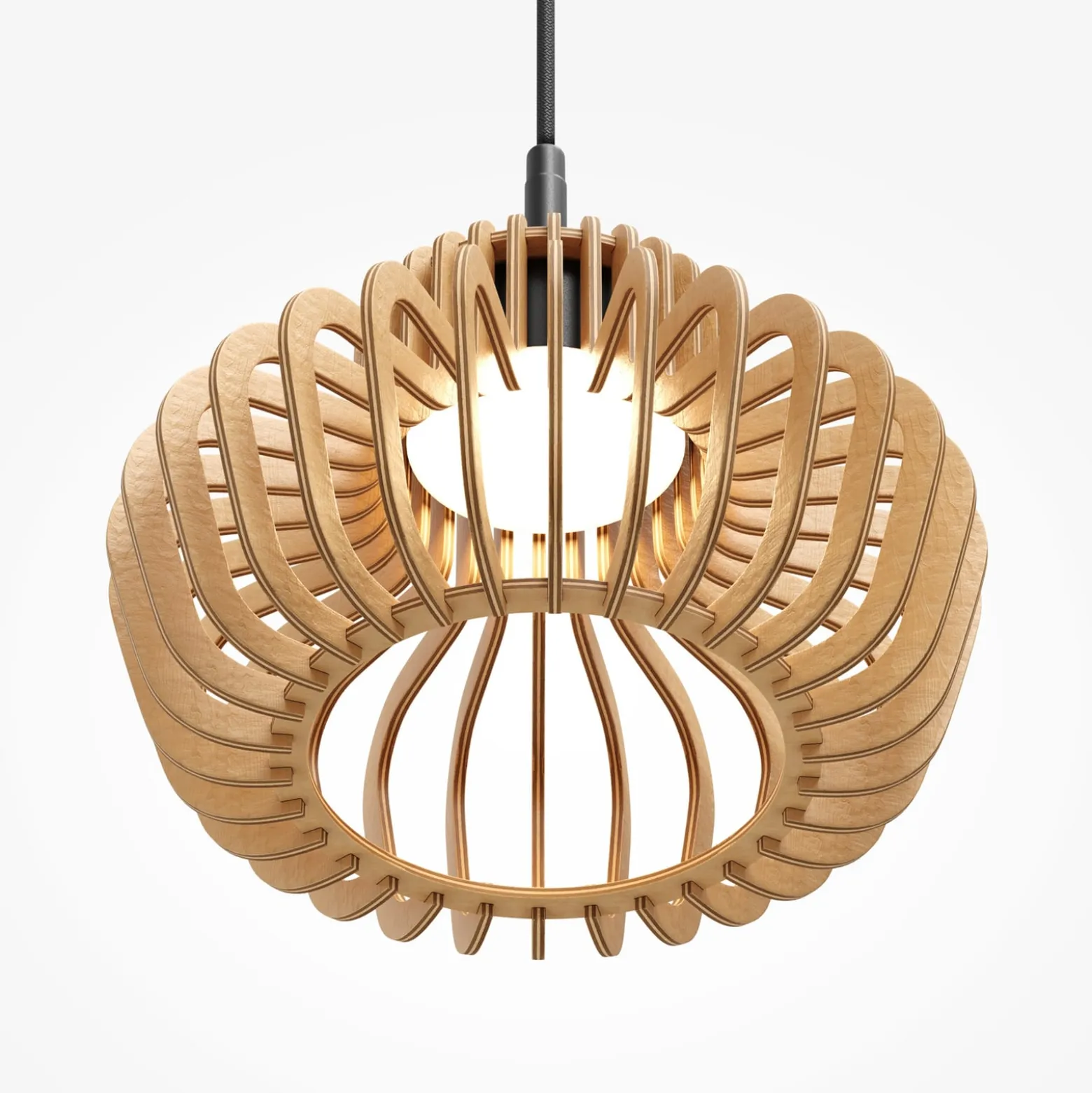 LED-Hängeleuchte Namiki, Ø 27 cm, Holz, CCT, 14 W