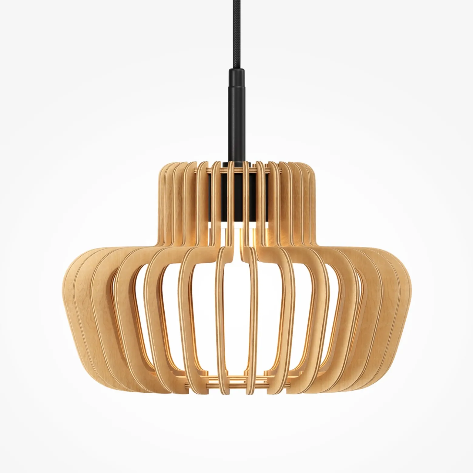 LED-Hängeleuchte Namiki, Ø 27 cm, Holz, CCT, 14 W