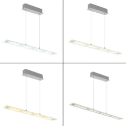 LED-Hängeleuchte Novak, klar/nickel, 88 cm, CCT, dimmbar