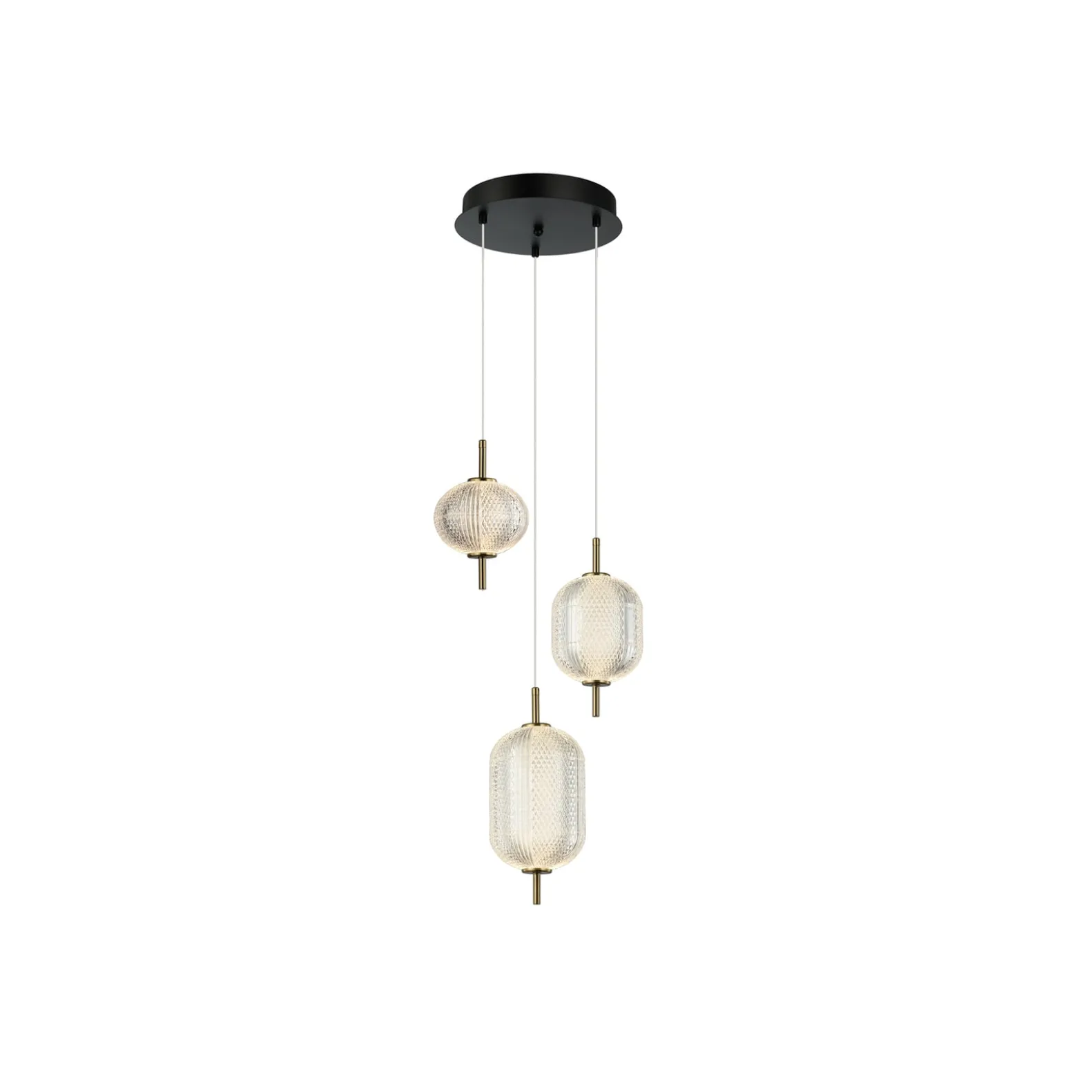 LED-Hängeleuchte Pellucid, bronzefarben/klar, 3-flammig