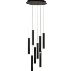 LED-Hängeleuchte Prado, schwarz, 8-flammig, Ø 40 cm, dimmbar